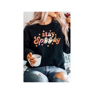 Azura Exchange  Black Halloween stay Spooky Graphic Sweatshirt